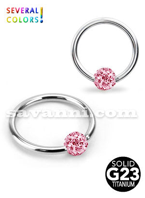 1.6mm Rengas Titaani Crystal Pallo 5mm