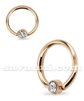 1.2mm Smiley Rengas Strassilla Rose Gold