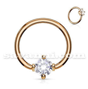 1.6mm BCR Lävistysrengas Zirkoni Rose Gold
