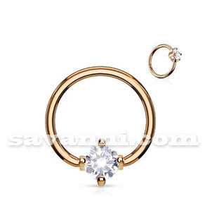 1.2mm BCR Lävistysrengas Zirkoni Rose Gold