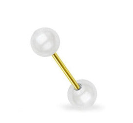 Kullanvärinen rustokoru helmipalloilla