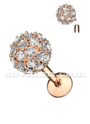1.2mm Labret Säkenöivä Pallo Sisäiset Kierteet