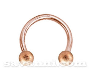 1.2mm Hevosenkenkä Lävistyskoru Sand Blast Rose Gold