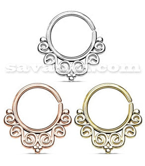 1.2mm Lävistysrengas Tribal Swirls
