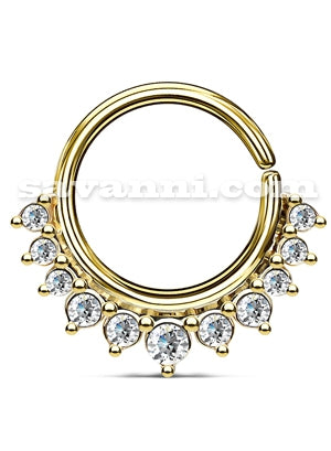 1.2mm Lävistysrengas Crystal Half Circle
