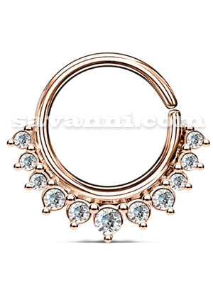 1.2mm Lävistysrengas Crystal Half Circle