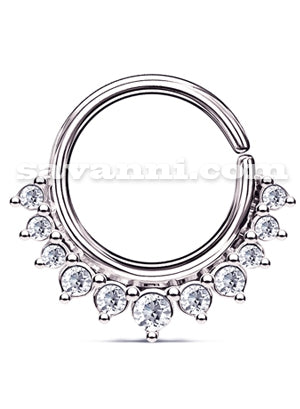 1.2mm Lävistysrengas Crystal Half Circle