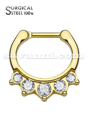 Septum Rengas Princess Cut Crystal Set 316L