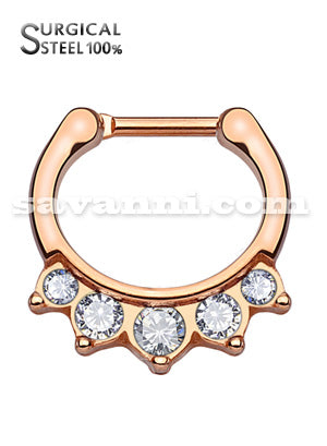 Septum Rengas Princess Cut Crystal Set 316L