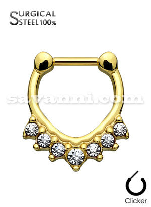 Septum Rengas Kirurginteräs Seven Stone Chevron