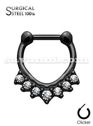 Septum Rengas Kirurginteräs Seven Stone Chevron