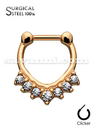 Septum Rengas Kirurginteräs Seven Stone Chevron