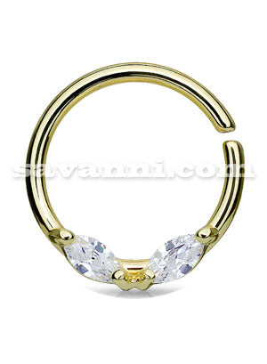 Lävistysrengas Marquise Zircons