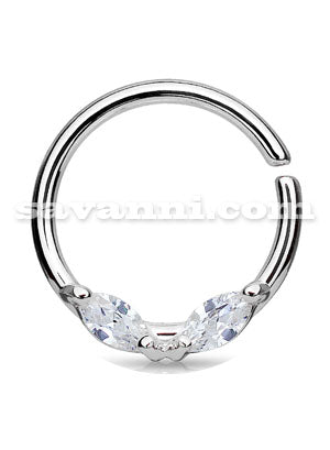 Lävistysrengas Marquise Zircons
