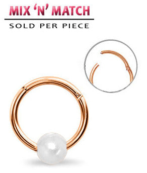 1.2mm Rose Gold Segmenttirengas Clicker Helmi