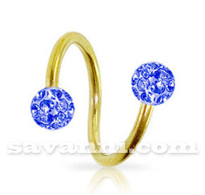 1.2mm Kullanvärinen Spiraali Crystal Pallot 3mm