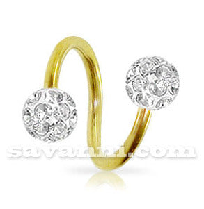 1.6mm Kullanvärinen Spiraali Crystal Pallot 6mm