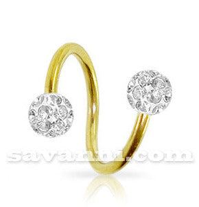 1.2mm Kullanvärinen Spiraali Crystal Pallot 4mm