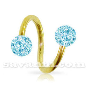 1.6mm Kullanvärinen Spiraali Crystal Pallot 5mm