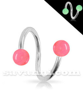 1.2mm Spiraali Loistaa Pimeässä Pallot 3mm