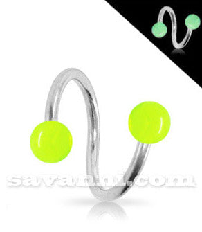 1.2mm Spiraali Loistaa Pimeässä Pallot 4mm