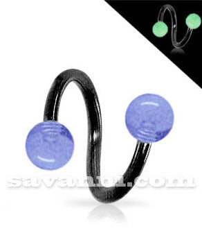 1.6mm Musta Spiraali Loistaa Pimeässä Pallot 6mm