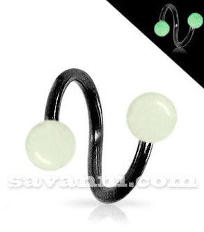 1.6mm Musta Spiraali Loistaa Pimeässä Pallot 6mm
