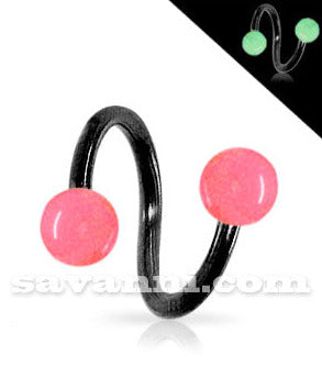 1.6mm Musta Spiraali Loistaa Pimeässä Pallot 6mm