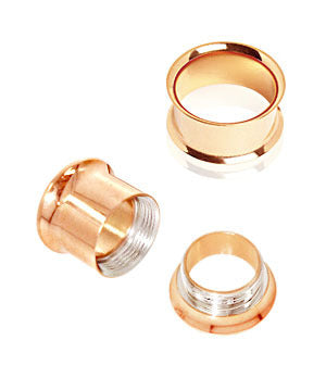 Internal flesh tunnel rose gold