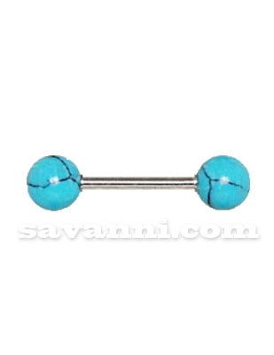 1.6mm Turkoosi Kirurginteräs Barbell