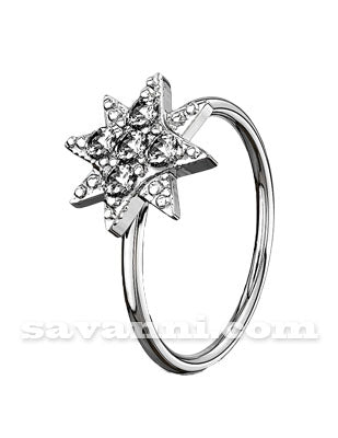 0.8mm Lävistysrengas Zircon Starburst
