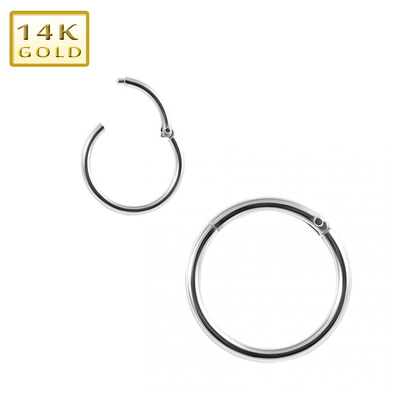 1.0mm Segmenttirengas Clicker Valkokulta 14K