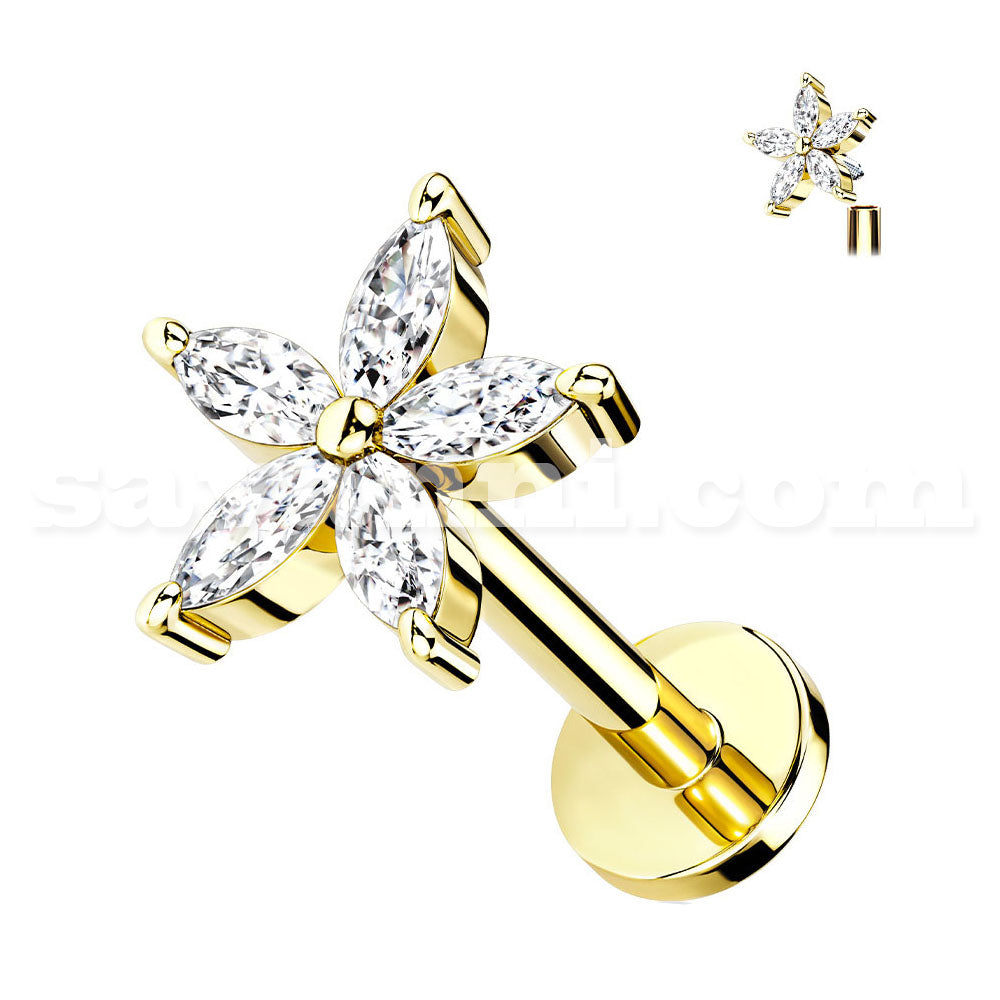 1.2mm Labret Zircon Daisy