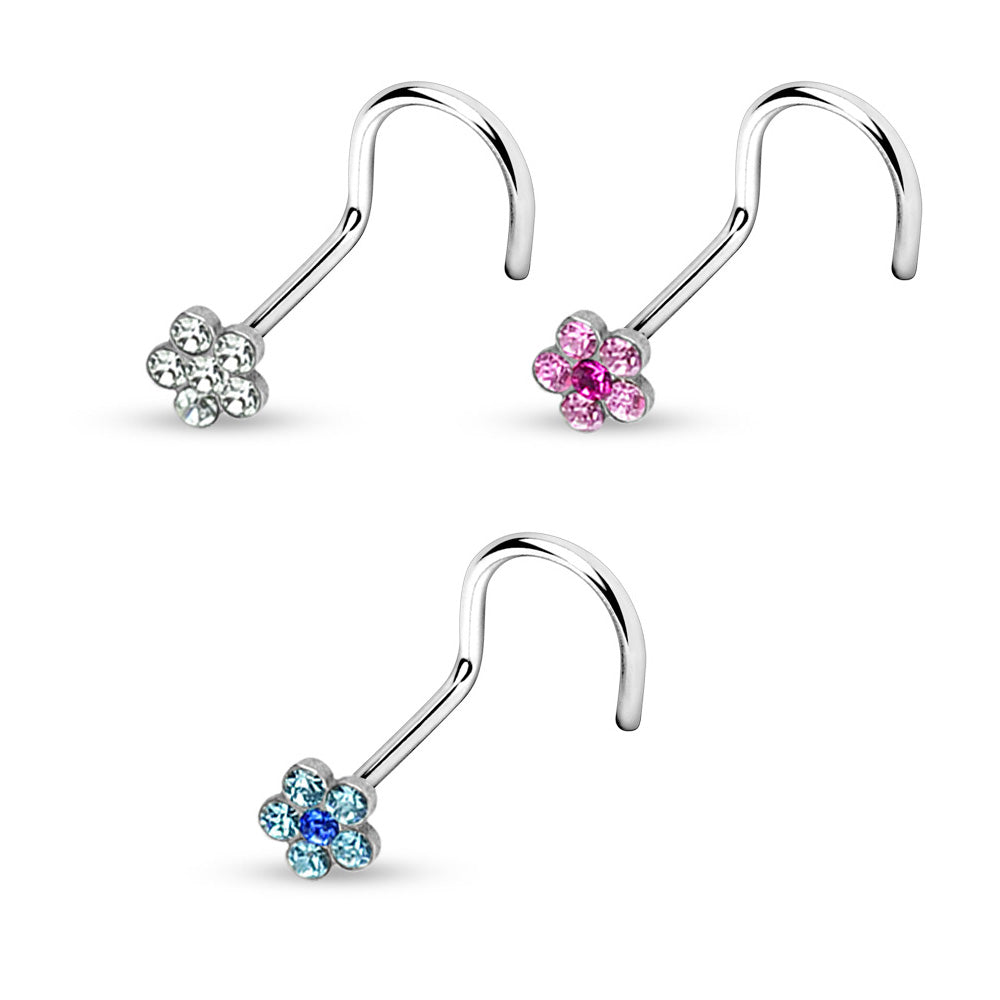 Nose piercing flower