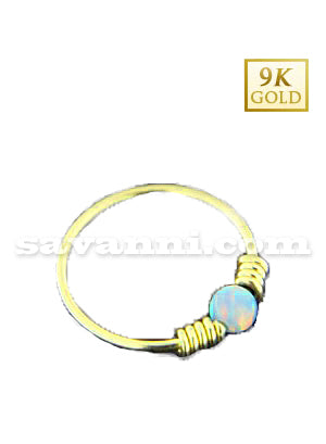 Rengas Kulta 9K vaalea Opal & Wires