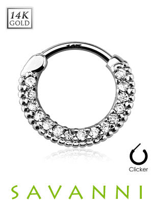 Septum Rengas Valkokulta 14K Round Paved Gems