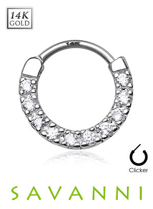 Septum Rengas Valkokulta 14K Ten Paved Gems