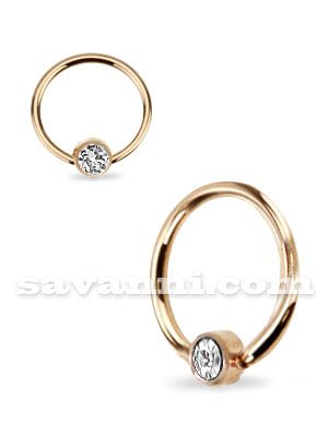 1.0mm Smiley Rengas Strassilla Rose Gold