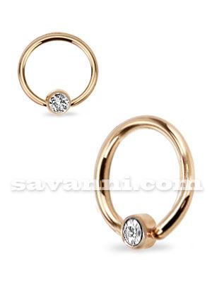 1.2mm Smiley Rengas Strassilla Rose Gold