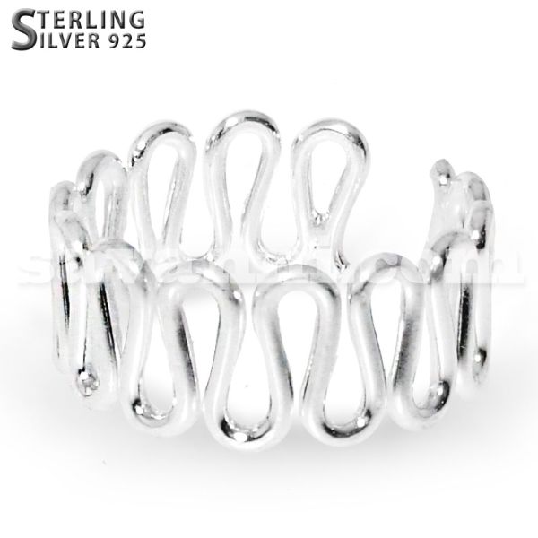 Toe Ring / Knuckle Ring Silver Waves