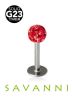 1.2mm Labret Titaani Punainen Crystal Pallo 4mm